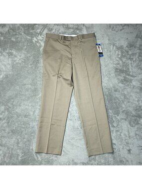 JB Britches Men's Size 36 x 30 Tan Wool Blend Flat Front Dress Pants e1705